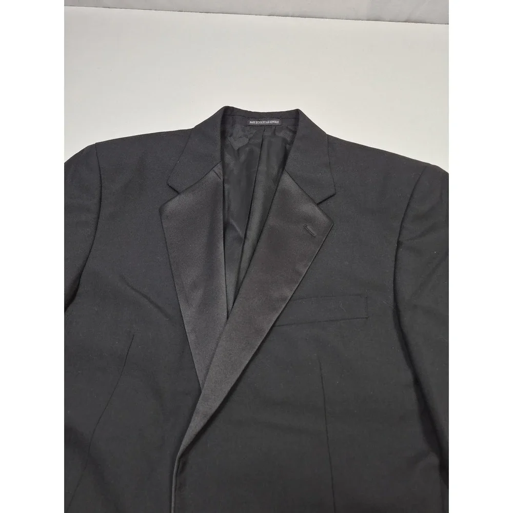 Giorgio Bissoni Suit Jacket Mens 40 XLong Black Wool Tuxedo One Button Formal